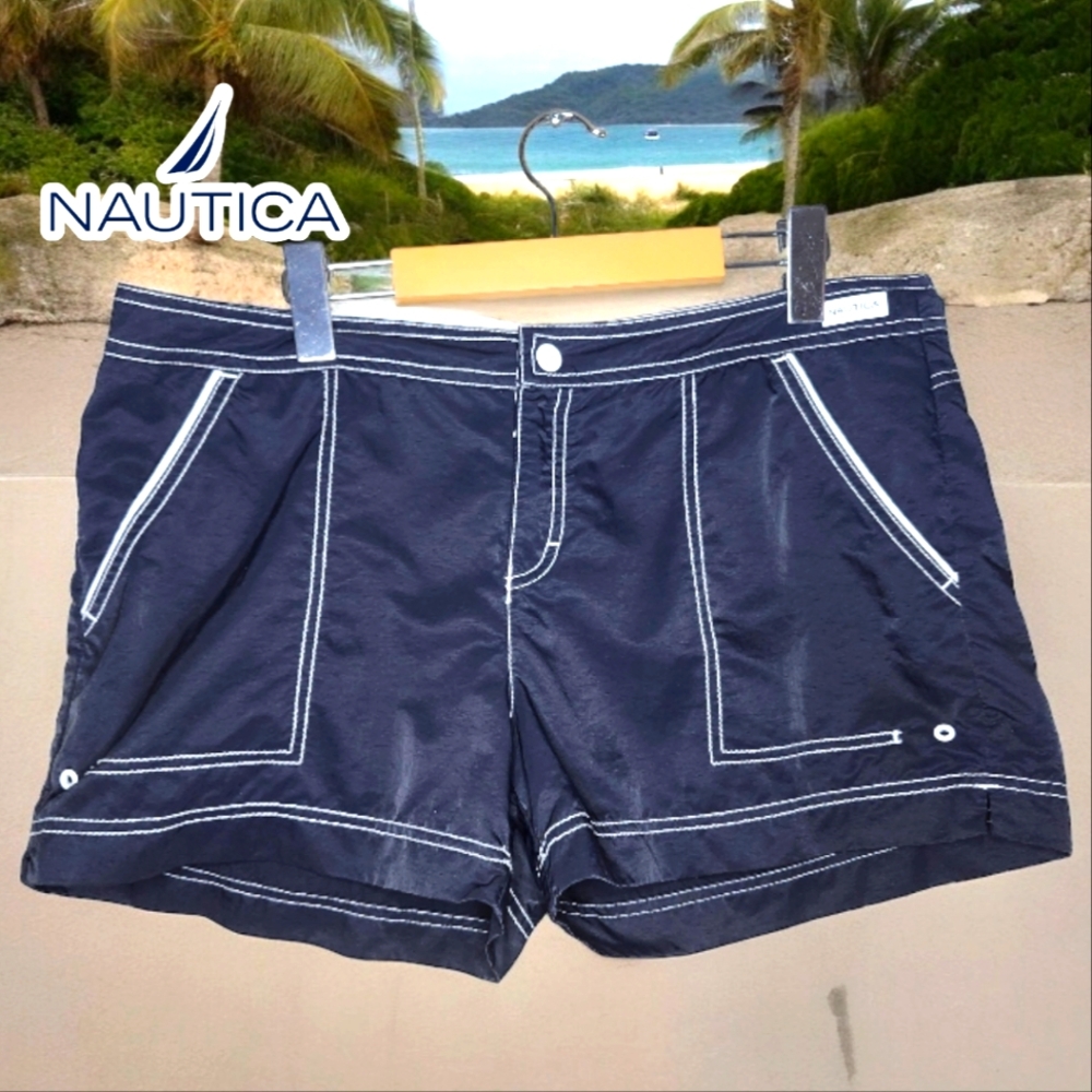 NAUTICA Black Board Shorts- Large - Picture 1 of 4